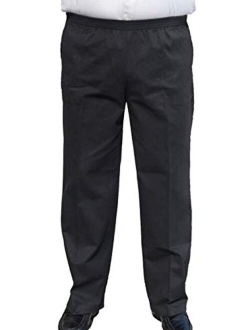 The Senior Shop Men's Full Elastic Waist, No Zipper, Buttons or Loops, Pull On Twill Casual Pant