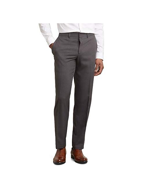 Kenneth Cole REACTION Men's Techni-Cole Mini Check Modern Fit Flat Front Dress Pant