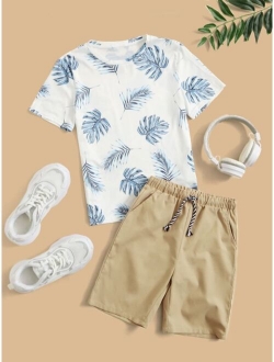 Boys Tropical Print Top & Shorts Set