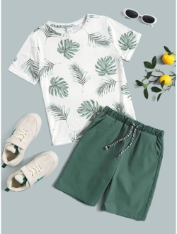 Boys Tropical Print Top & Shorts Set