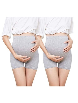 CYUURO Women's Maternity Shapewear Belly Support Short Leggings, Set of 2 Colors