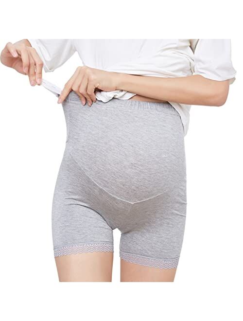 Wangpu Womens Maternity Shapewear High Waisted Mid Thigh Pettipant Seamless Soft Abdomen Vintage Sheer Nylon Panties