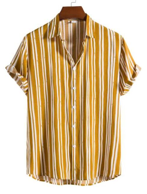 ROMWE Guys Striped Shirt