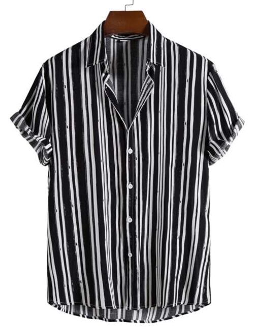 ROMWE Guys Striped Shirt