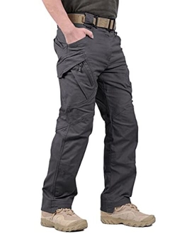 LABEYZON Men's Outdoor Work Military Tactical Pants Lightweight Rip-Stop Causal Cargo Pants Men