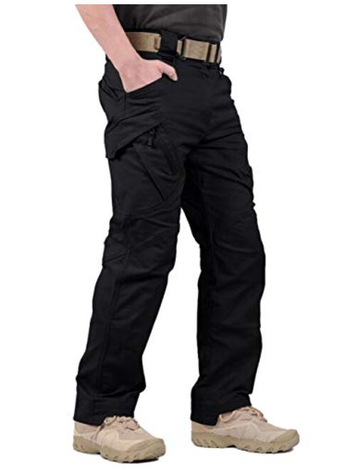 LABEYZON Men's Outdoor Work Military Tactical Pants Lightweight Rip-Stop Causal Cargo Pants Men