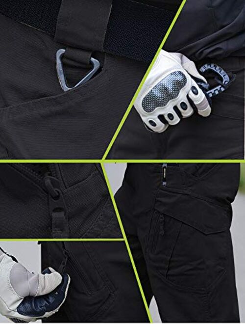 LABEYZON Men's Outdoor Work Military Tactical Pants Lightweight Rip-Stop Causal Cargo Pants Men