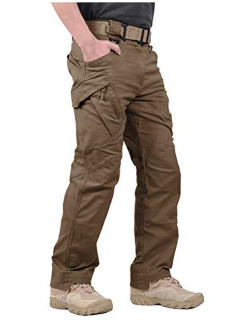 LABEYZON Men's Outdoor Work Military Tactical Pants Lightweight Rip-Stop Causal Cargo Pants Men