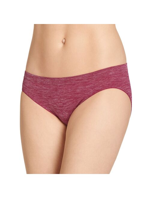 Jockey Smooth and Shine Seamfree Heathered Bikini Underwear 2186, available in extended sizes