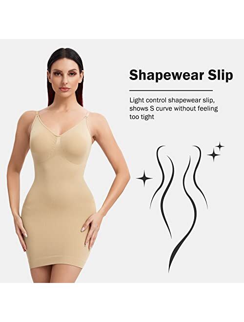 Joyshaper Women's Shapewear Slips for Under Dresses Shapewear Silp Dress for Women Tummy Control Strapless Full Silps