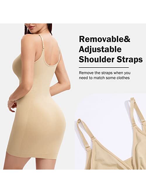 Joyshaper Women's Shapewear Slips for Under Dresses Shapewear Silp Dress for Women Tummy Control Strapless Full Silps