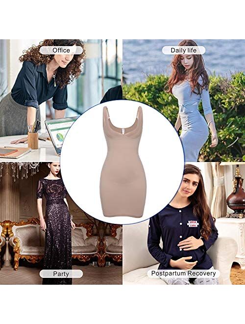 Joyshaper Full Slips for Women Under Dresses Tummy Control Dress Slip Shapewear Seamless Body Shaper Cami