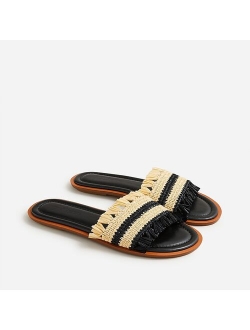 Sorrento woven sandals with raffia fringe