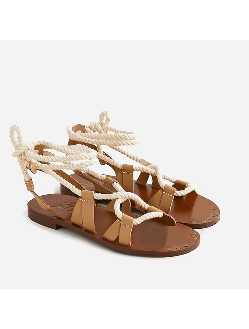 J.Crew Rope lace-up sandals in leather