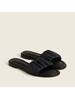 Menorca scrunchie-strap slides in leather