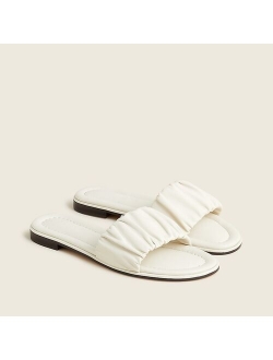 Menorca scrunchie-strap slides in leather