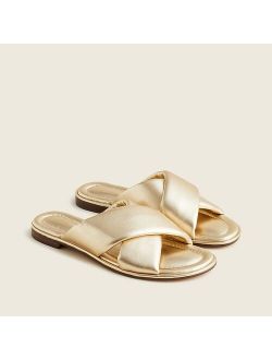 Menorca padded cross-strap sandals in leather