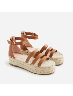 Leather gladiator espadrille sandals