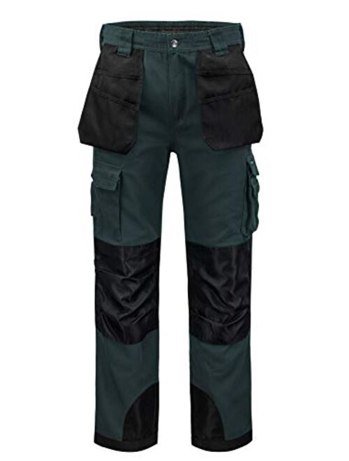 Kolossus Mens Strength Utility Cargo Work Pant - 12 Pockets and PE Reinforced Knees Tactical Pants