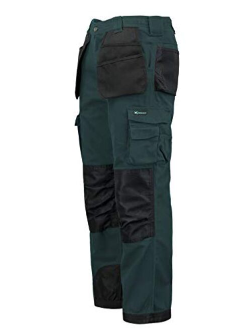 Kolossus Mens Strength Utility Cargo Work Pant - 12 Pockets and PE Reinforced Knees Tactical Pants