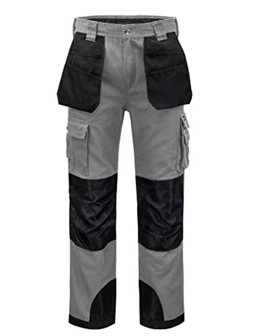 Kolossus Mens Strength Utility Cargo Work Pant - 12 Pockets and PE Reinforced Knees Tactical Pants