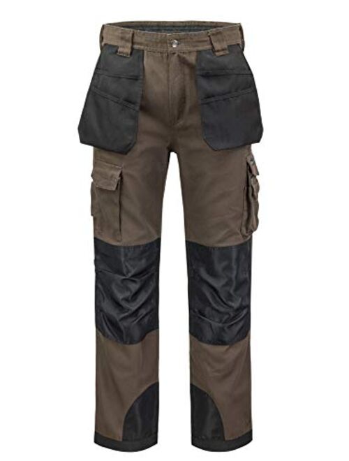 Kolossus Mens Strength Utility Cargo Work Pant - 12 Pockets and PE Reinforced Knees Tactical Pants