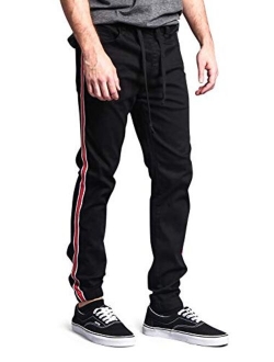 Victorious Mens Side Stripe Jogger Twill Pants