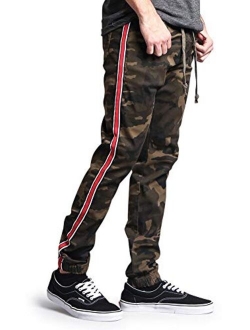 Victorious Mens Side Stripe Jogger Twill Pants