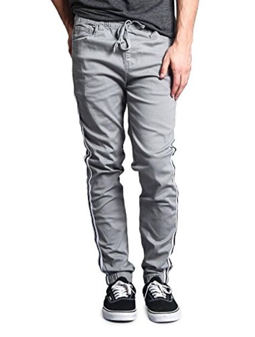 Victorious Mens Side Stripe Jogger Twill Pants