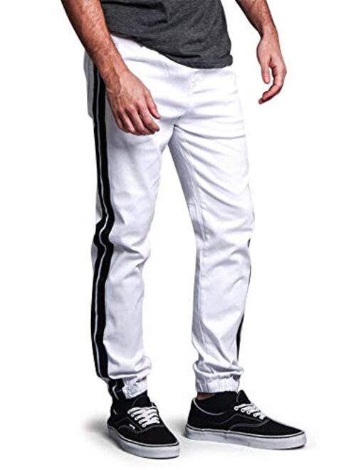 Victorious Mens Side Stripe Jogger Twill Pants