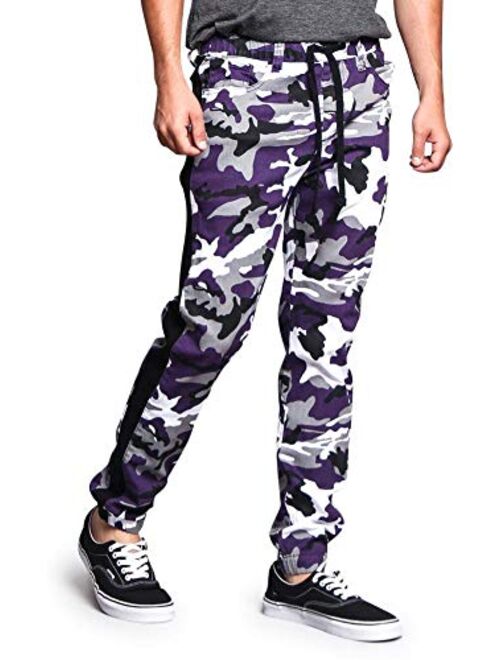 Victorious Mens Side Stripe Jogger Twill Pants