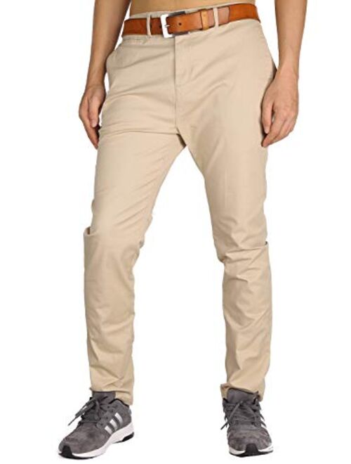 THE AWOKEN Slim Fit Dress Pants for Men Khaki Chinos