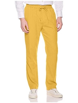 Ross&Freckle Men's Breathable Drawstring Casual Comfy Long Pants for Vacation Or Daily Wearing