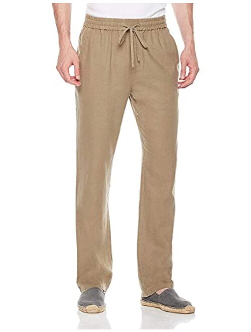 Ross&Freckle Men's Breathable Drawstring Casual Comfy Long Pants for Vacation Or Daily Wearing