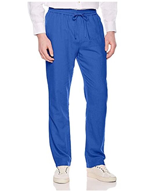 Ross&Freckle Men's Breathable Drawstring Casual Comfy Long Pants for Vacation Or Daily Wearing