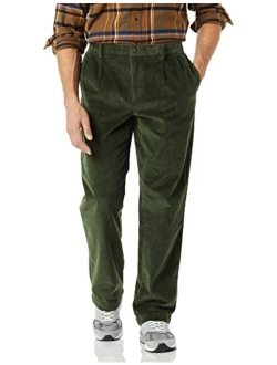 Men's Pleated Classic-fit Stretch Corduroy Chino Pant