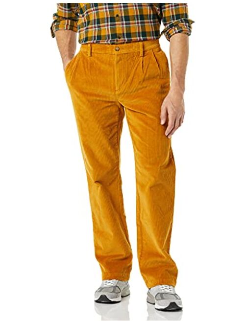 Amazon Essentials Men's Pleated Classic-fit Stretch Corduroy Chino Pant