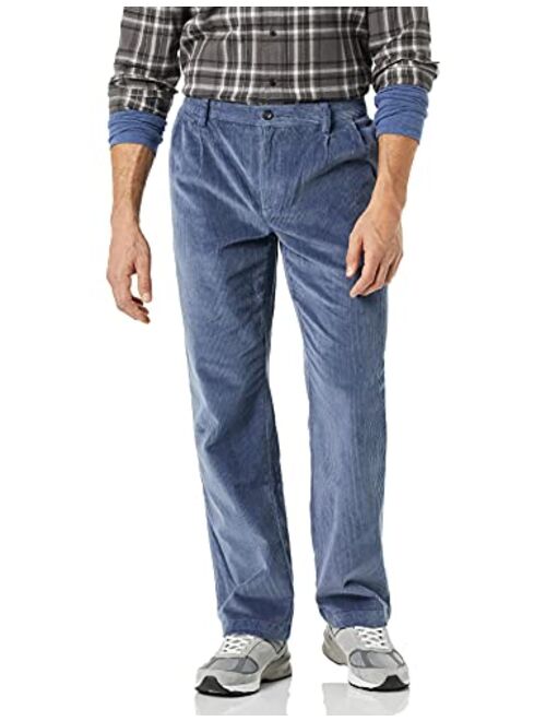 Amazon Essentials Men's Pleated Classic-fit Stretch Corduroy Chino Pant