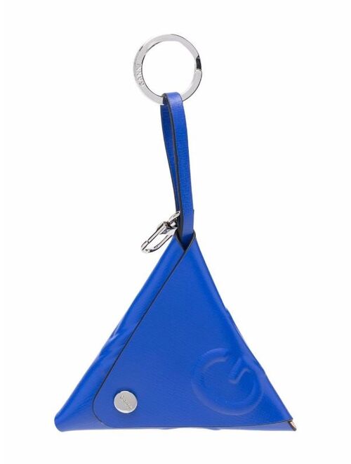 GANNI embossed-logo triangle keychain