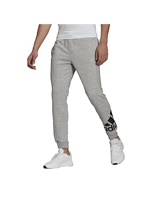 adidas Men's Essentials Fleece Tapered Cuff Logo Pants