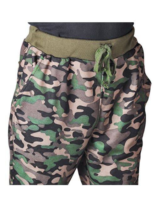 Demetory Men's Camo Pants Athleisure Training Running Harem Jogger Trousers