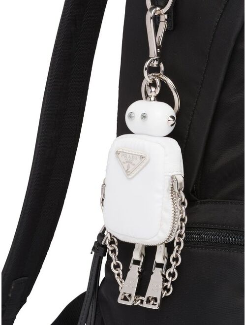 Prada robot keychain zip pouch