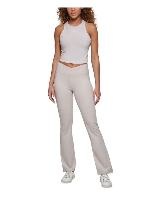 Calvin Klein Performance Women's Crossover Waist Flare Leggings