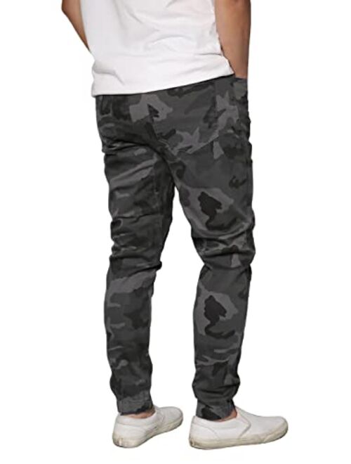 URBANJ Men's Camo Jogger Pants Twill Pants