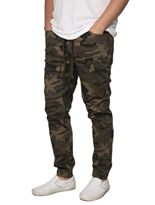 URBANJ Men's Camo Jogger Pants Twill Pants