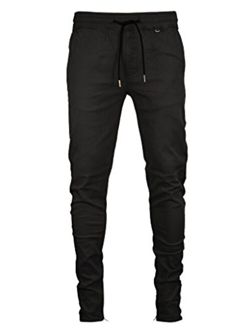 Kayden K Men's Tapered Zipper Ankle Jogger Pants