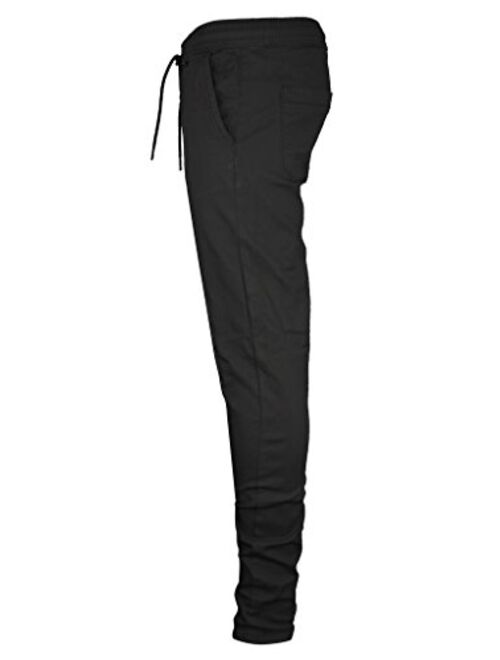 Kayden K Men's Tapered Zipper Ankle Jogger Pants