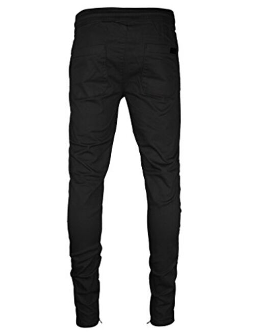 Kayden K Men's Tapered Zipper Ankle Jogger Pants