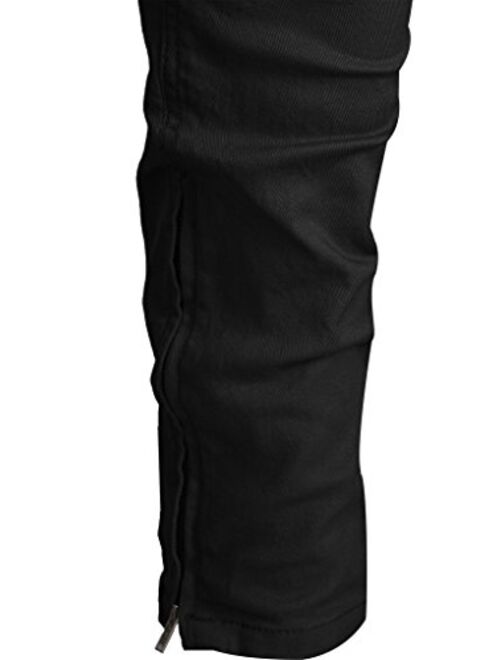 Kayden K Men's Tapered Zipper Ankle Jogger Pants