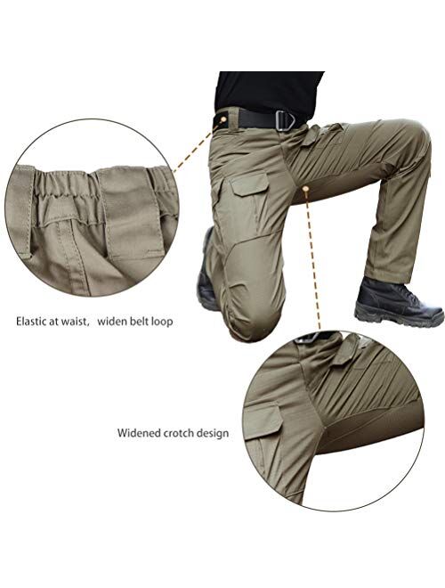 zuoxiangru Men's Water Resistant Pants Straight Fit Tactical Combat Army Cargo Work Pants with Multi Pocket